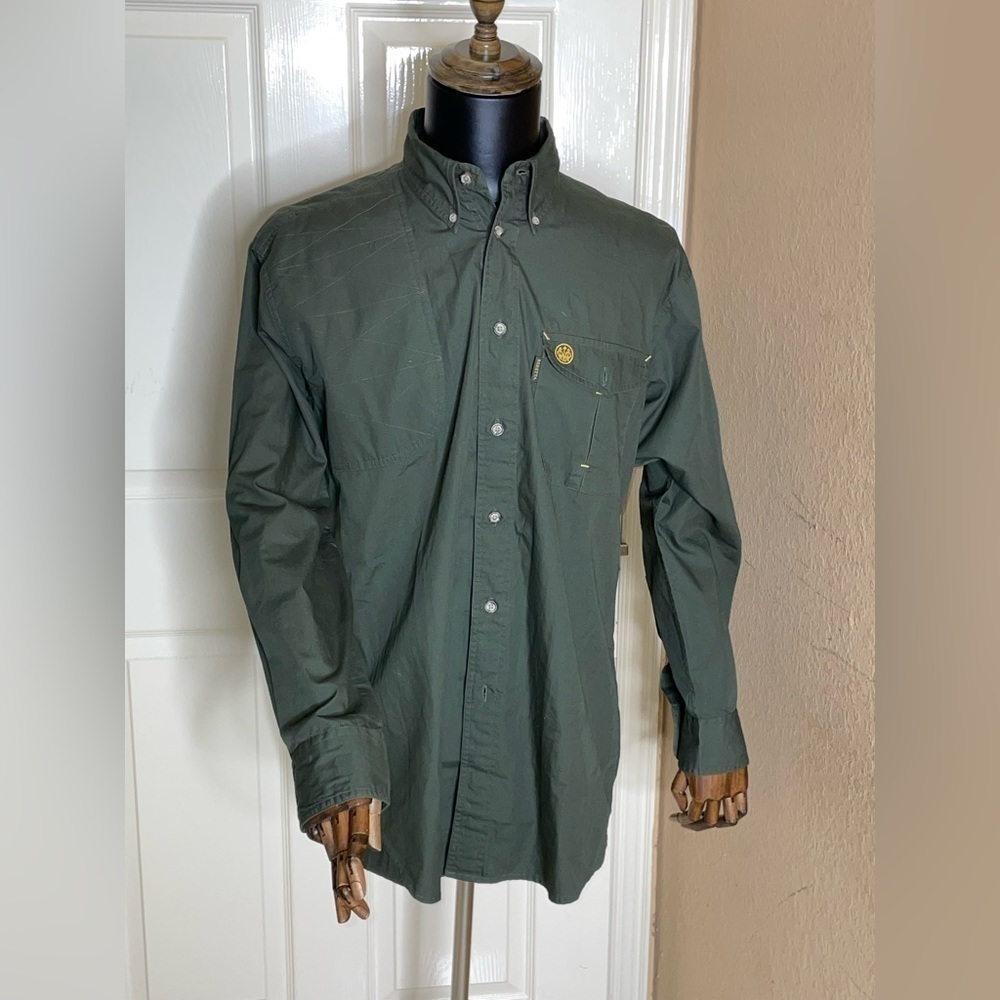 BERETTA MEN’S TM SHOOTING LONG SLEEVE SHIRT GREEN MEDIUM​​​​​​​​​​​​​